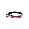 WOUAPY Collier pour chat en velours coloris bleu, blanc, rouge style rayure - Taille unique