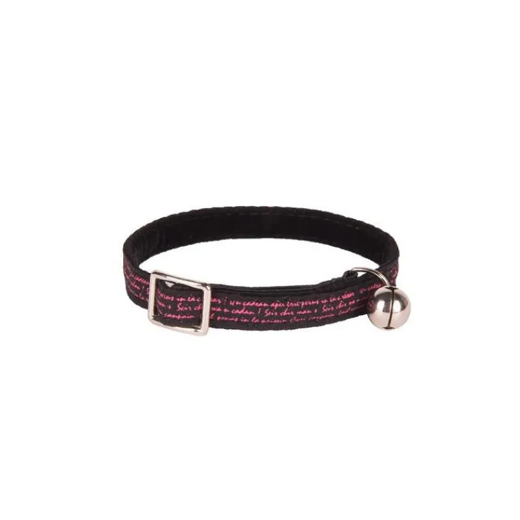 WOUAPY Collier pour chat en velours coloris noir et rose style texte - Taille unique