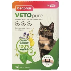 BEAPHAR Collier pour chat insectifuge beige Vetopure
