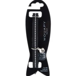 WOUAPY Collier pour chat noir avec galon réfléchissant
