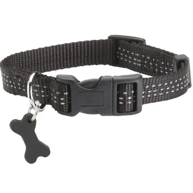 BOBBY Collier pour chien coloris noir en nylon tressé Safe – Taille M