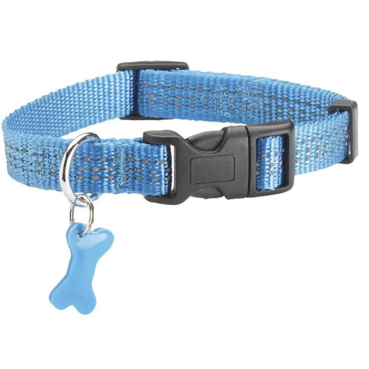 BOBBY Collier pour chien coloris bleu en nylon tressé Safe – Taille S