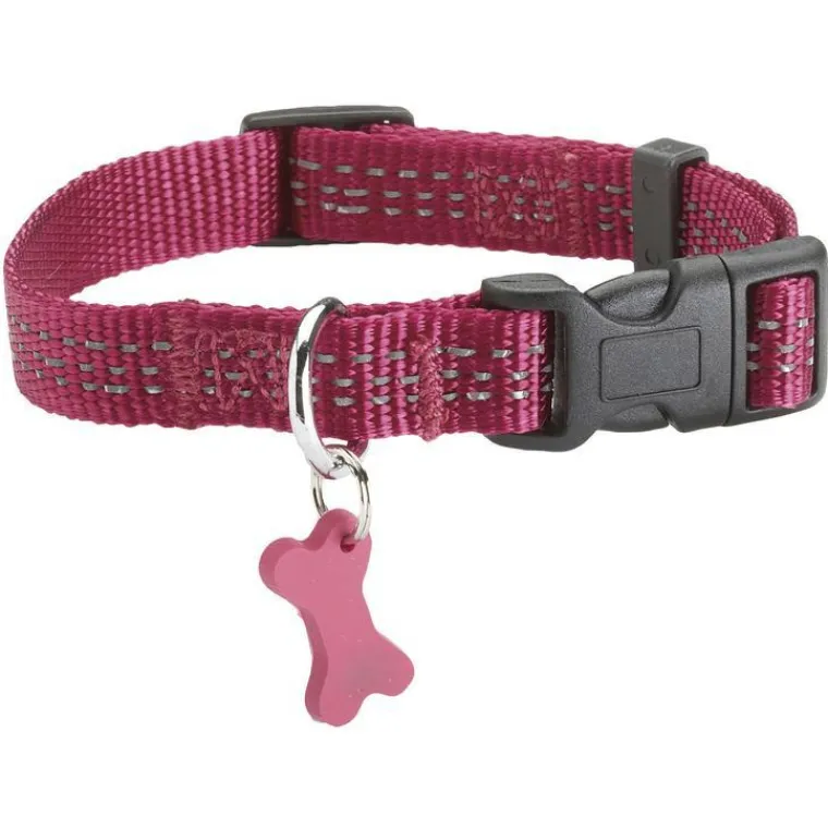 BOBBY Collier pour chien coloris fuchsia en nylon tressé Safe – Taille M