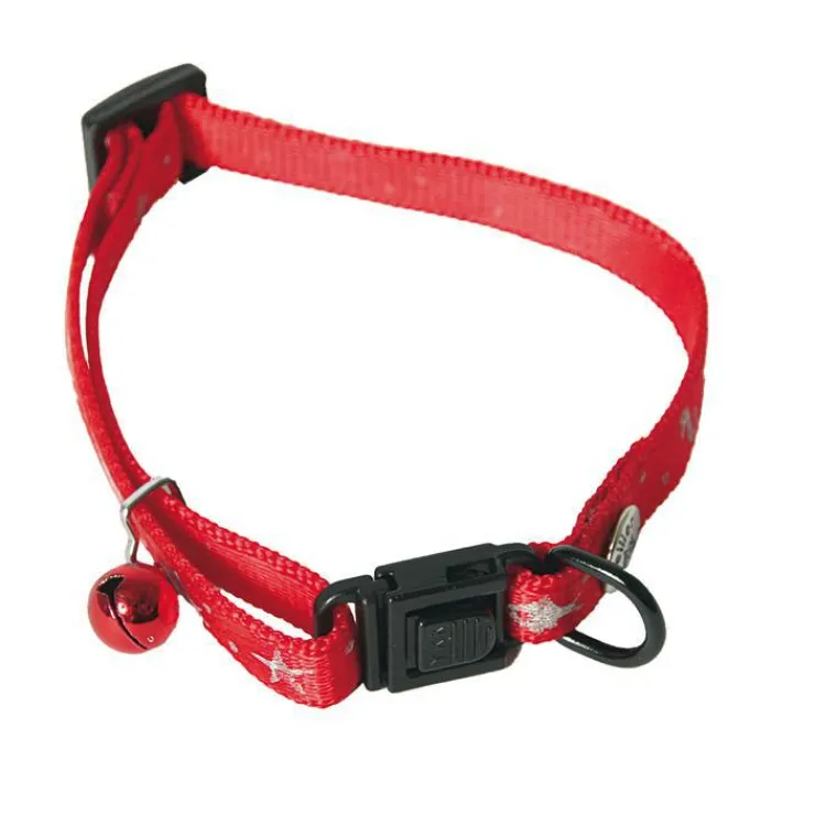 MARTIN SELLIER Collier réglable pour chat rouge à grelot Ocean - 10/20-30 cm