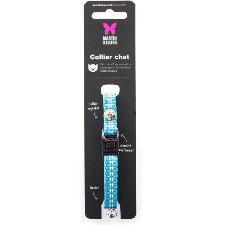 MARTIN SELLIER Collier safety bleu 20/30 x 1 cm