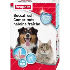 BEAPHAR Comprimés haleine fraîche pour le chien et le chat coloris blanc Buccafresh – x 40
