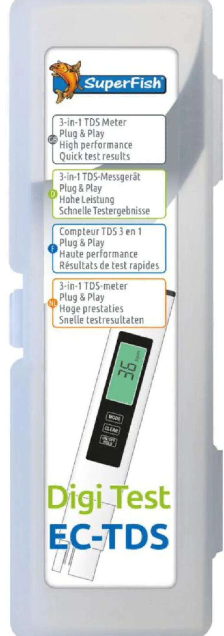 SUPERFISH Conductimètre digital pour aquarium coloris blanc