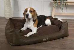 SCRUFFS Corbeille à mémoire de forme pour chien marron Hilton – Taille M