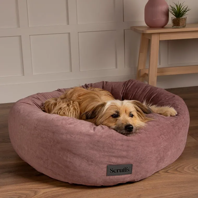 SCRUFFS Corbeille pour chien coloris rose Oslo Donut – Taille XL