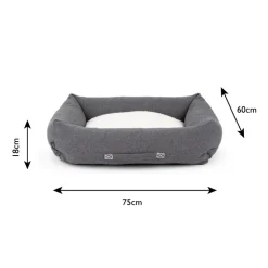 SCRUFFS Couchage pour chien coloris gris corbeille Eco Eden - Taille L 75 x 60 cm