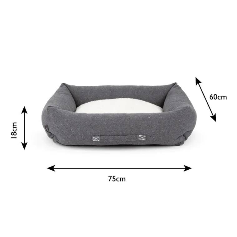 SCRUFFS Couchage pour chien coloris gris corbeille Eco Eden - Taille L 75 x 60 cm
