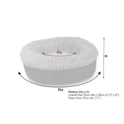 SCRUFFS Couchage pour chien ou chat coloris gris corbeille ronde Ellen - Taille M Ø 55 cm