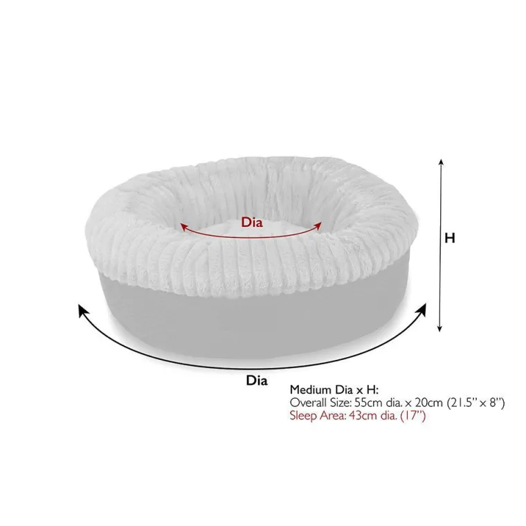 SCRUFFS Couchage pour chien ou chat coloris gris corbeille ronde Ellen - Taille M Ø 55 cm