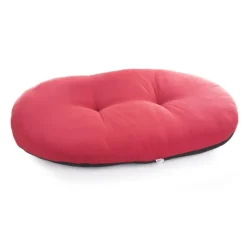 MARTIN SELLIER Coussin ovale en ouatine rouge 53x35 cm