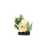 LABEO Céramique avec 1 trou et 2 plantes artificielles 18 cm