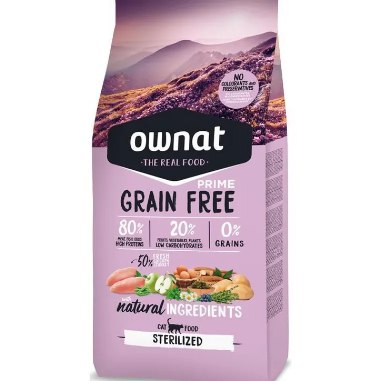 OWNAT Croquette pour chat adulte stérilisé sans céréales - 3 kg