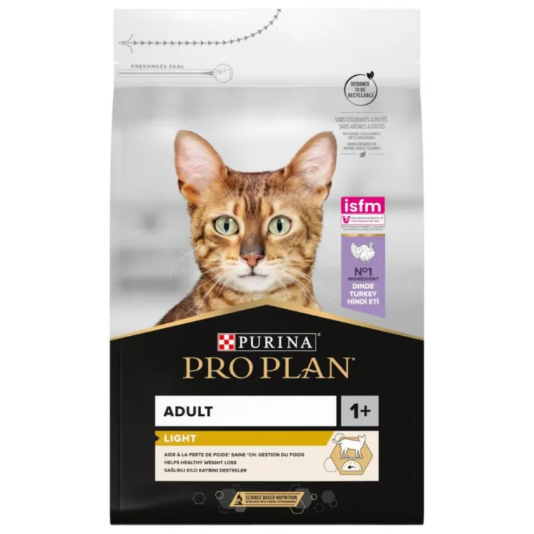 PRO PLAN Croquette pour chat adulte light à la dinde et riz - 3 kg