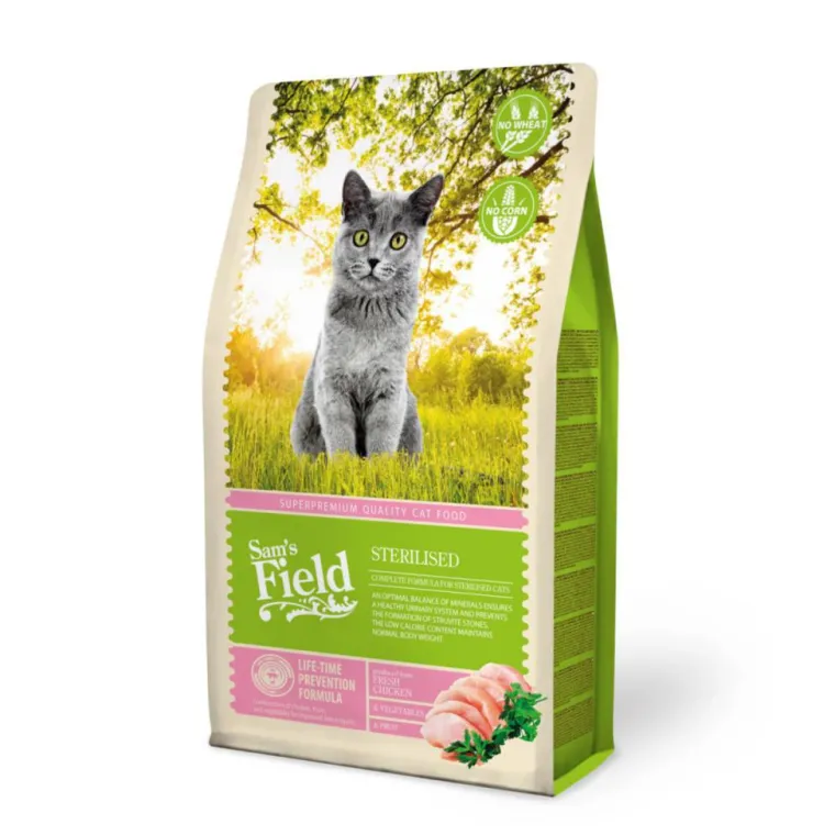 SAM'S FIELD Croquette pour chat adulte stérilisé au poulet - 2,5 kg