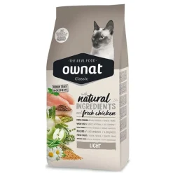 OWNAT Croquette pour chat adulte Classic Light Cat - 4 kg
