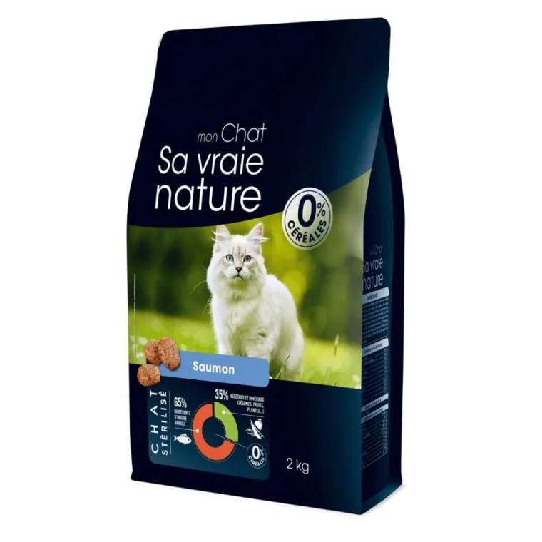 SA VRAIE NATURE Croquette pour chat stérilisé au saumon - 2 kg