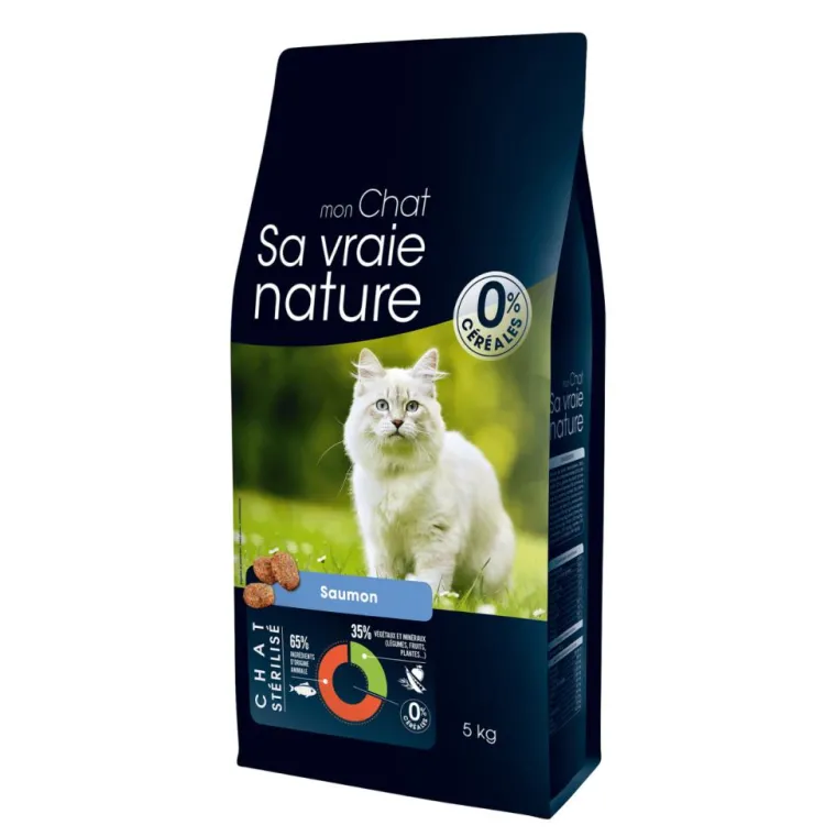 SA VRAIE NATURE Croquette pour chat stérilisé au saumon - 5 kg
