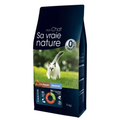 SA VRAIE NATURE Croquette pour chaton au poulet et au saumon - 5 kg