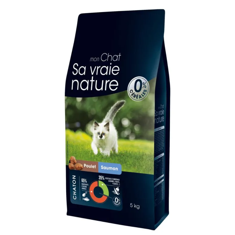 SA VRAIE NATURE Croquette pour chaton au poulet et au saumon - 5 kg