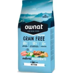 OWNAT Croquette pour chaton Grain Free Prime au poulet et dinde - 1 kg