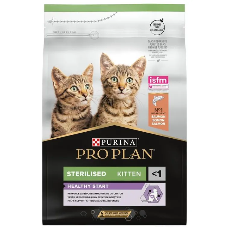 PRO PLAN Croquette pour chaton stérilisé au saumon - 3 kg