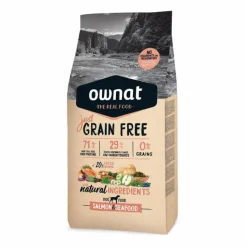 OWNAT Croquette pour chien adulte Grain Free au saumon et fruits de mer - 14 kg