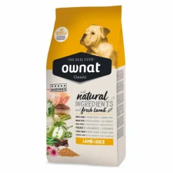 OWNAT Croquette pour chien adulte à l'agneau Lamb & Rice - 4 kg