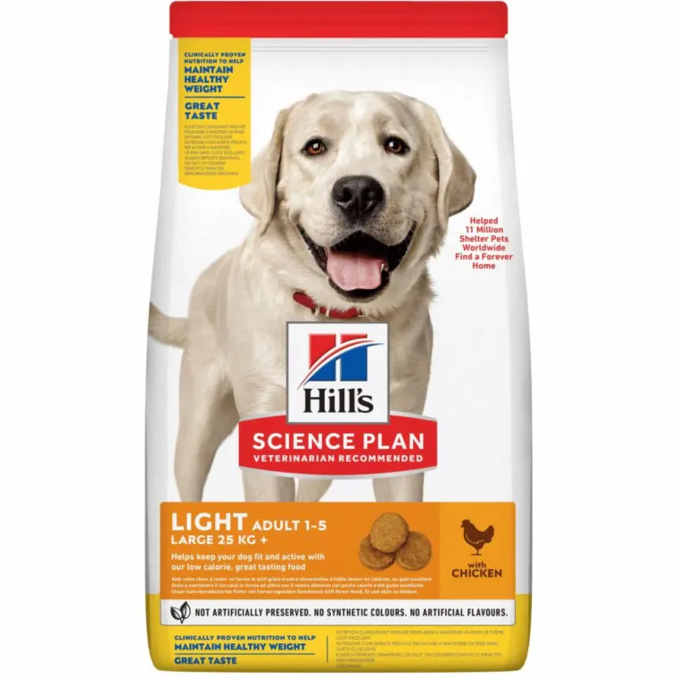 HILL'S Croquette pour chien adulte grande race light - 18 kg