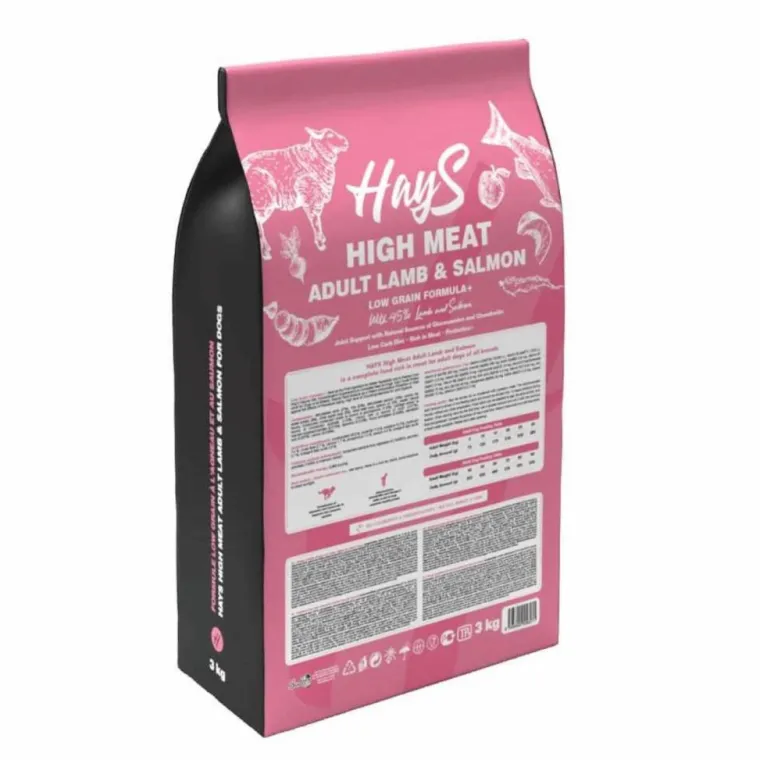 HAYS Croquette pour chien adulte à l'agneau et au poisson High Meat - 3 kg