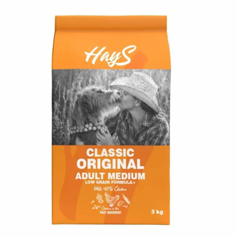 HAYS Croquette pour chien adulte de race moyenne au poulet Classic - 3 kg