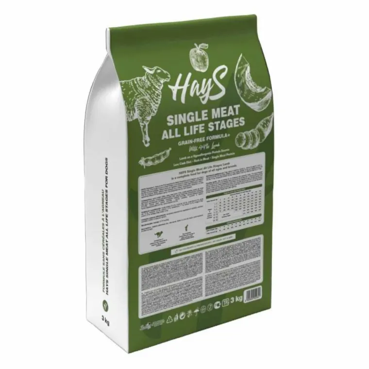 HAYS Croquette pour chien adulte mono-protéine d'agneau sans céréales - 3 kg