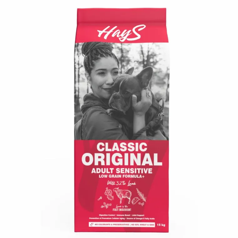 HAYS Croquette pour chien adulte sensible à l'agneau Classic - 15 kg