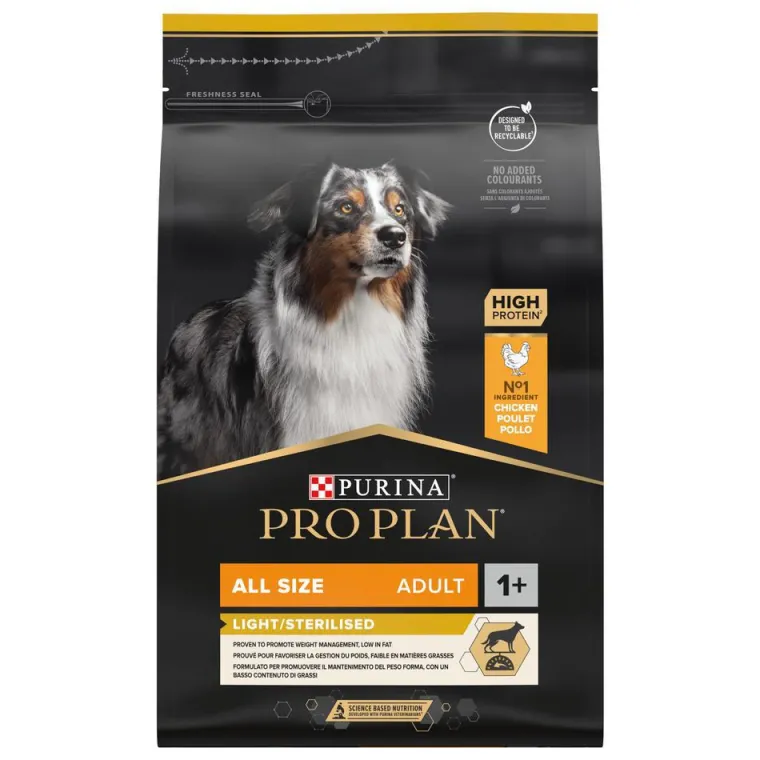 PRO PLAN Croquette pour chien adulte stérilisé light au poulet - 3 kg