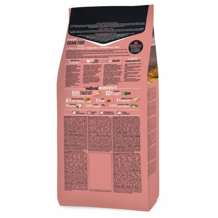 OWNAT Croquette pour chien adulte de petite taille Grain Free Prime à la volaille - 1 kg