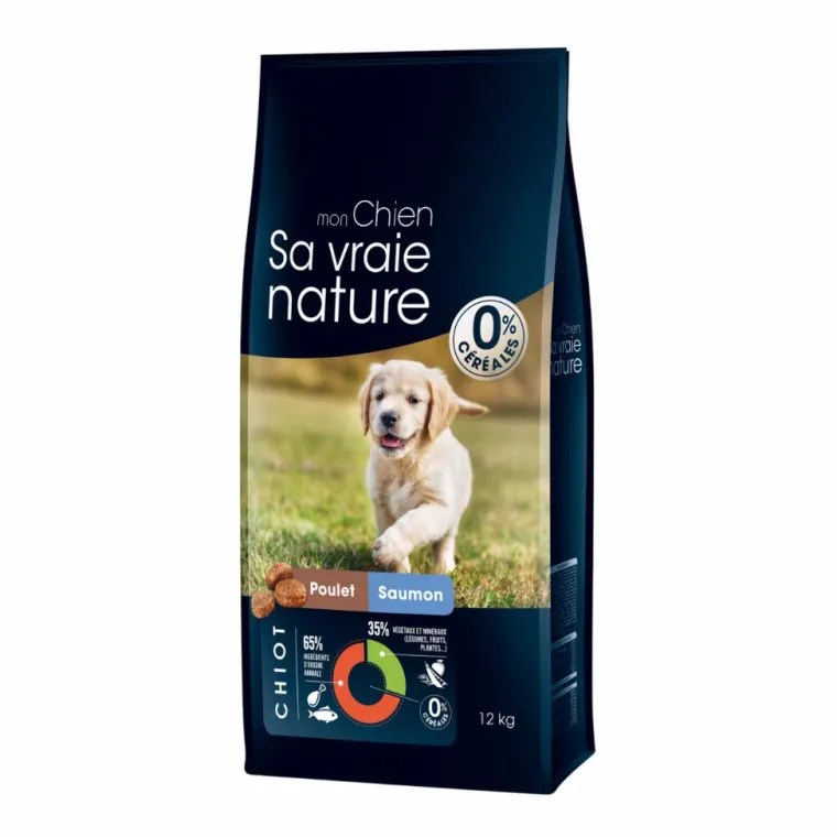 SA VRAIE NATURE Croquette pour chiot au poulet et saumon - 12 kg