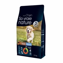 SA VRAIE NATURE Croquette pour chiot au poulet et saumon - 2,5 kg