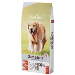 VIVACROC Croquettes light pour chien senior au poulet – 12 kg