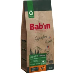 BAB'IN Croquettes pour chat adulte stérilisé au poulet sans céréales Signature - 6 kg