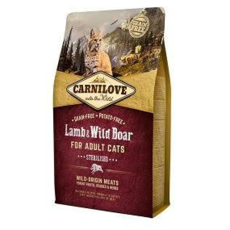 CARNILOVE Croquettes pour chat lamb & wild boar for adult cats - 2 kg