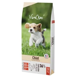 VIVACROC Croquettes pour chien junior au poulet chiot – 12 kg