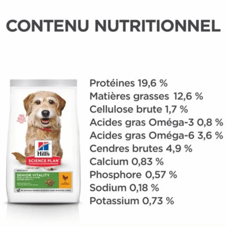 HILL'S Croquettes pour chien mature de petite taille au poulet et riz - 1,5 kg