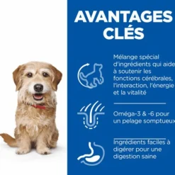 HILL'S Croquettes pour chien mature de petite taille au poulet et riz - 1,5 kg