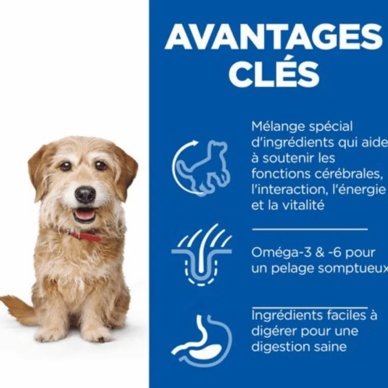 HILL'S Croquettes pour chien mature de petite taille au poulet et riz - 1,5 kg