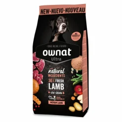OWNAT Croquettes pour chien medium à l'agneau Ultra - 12 kg