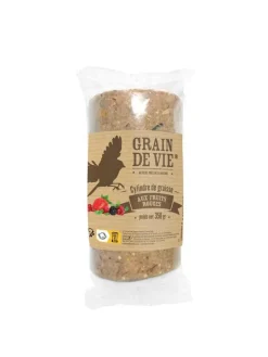 GRAIN DE VIE Cylindre de graisse aux fruits rouges pour oiseaux - 350 g
