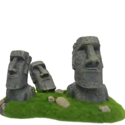 EUROPET Décor aquarium della moai coloris vert ployrésine - 21 x 115 x 13 cm